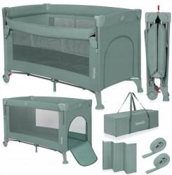 Lionelo Patut Pliabil Lionelo Ellen Intrare Laterala cu Fermoar Saltea Pliabila Geanta Transport 0 - 3 Ani Maxim 15KG 120x60CM Verde (LO-ELLEN_GREEN_SAGE)