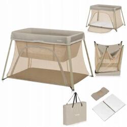 Lionelo Patut Multifunctional Lionelo Alice 3in1 Pliabil 2 Trepte de Inaltime pentru Saltea Iesire Laterala Geanta Transport Maxim 15KG 0 Luni+ Bej (LO-ALICE_BEIGE_OLIVE)
