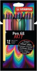 STABILO Filctoll készlet, 1 mm, STABILO "Pen 68 ARTY", 12 különböző szín (6812-1-20) - patronbolt