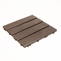 Garden of Eden WPC padlóburkolat - 4 léces - 30 x 30 cm - fekete - 11 db / csomag, 11543C