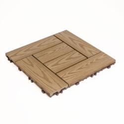 Garden of Eden WPC padlóburkolat - 6 léces - 30 x 30 cm - világosbarna, famintás - 11 db / csomag, 11545A