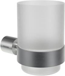 Ravak X07P1343 Fold FD 210.30SSB pohártartó üvegpohárral, szálcsiszolt rozsdamentes acél (X07P1343)