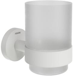 Ravak X07P1322 Kona KN 210.10WHM pohártartó üvegpohárral, matt fehér (X07P1322)
