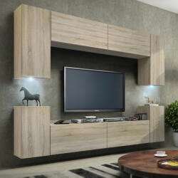 Intenso Concept-26 nappali faliszekrény sor - 240 cm (sonoma tölgy) - miniwebshop