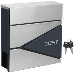 SONGMICS Modern Fali Postaláda Újságtartóval Antracit-Ezüst (EUZ-GMB51AS)