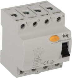 Kanlux KRD10-4/25/30-AC Életvédelmi relé, 4P KRD10-4, 25A, 400V AC (fírelé) (38737) (38737)