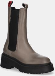Tommy Jeans bőr bokacsizma TJW CHUNKY CHELSEA - barna Női 39