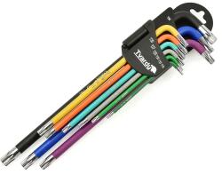  Tvardy hosszított torx imbuszkulcs készlet S2 színes 9 db T00123 (T00123)