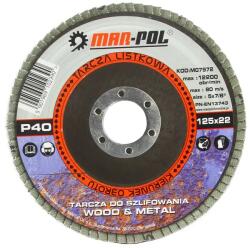 MAR-POL lamellás csiszolókorong 125x22, 2 mm P40 M07972 (M07972)