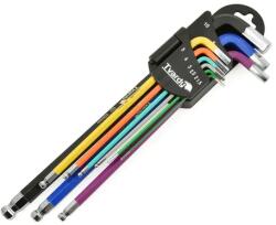  Tvardy hosszított HEX imbuszkulcs készlet S2 színes 9db T00120 (T00120)