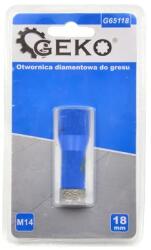 GEKO gyémánt koronafúró dobozfúró gres/kerámia/csempe 18mm M14 G65118 (G65118)