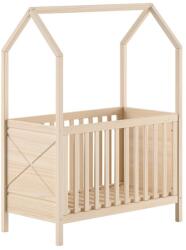 Vipack Natúr színű borovi fenyő babaágy állítható magassággal 60x120 cm Scott - Vipack