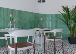  5x40 CEC Sage TÜRKIZZÖLD hosszúkás fürdőszobai csempe