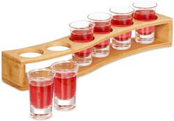 Relaxdays Placă de shot-uri Relaxdays din bambus cu 6 pahare (10090171) Pahar