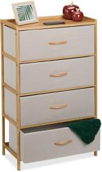 Relaxdays Comodă Relaxdays din bambus cu 4 sertare (10111448) Comoda