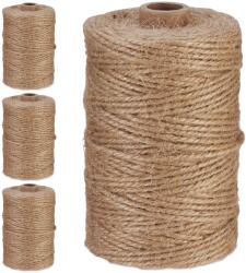 Relaxdays Sfoară de iută Relaxdays 2 mm x 100 m set de 4 (10095690)