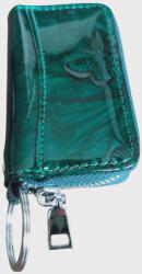 Jennifer Jones Valódi bőr női kulcstartó zöld lakk cipzáras (en-5139-green)