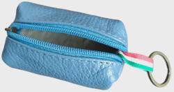 Natascia Valódi bőr kulcstartó cipzáras kék Natascia olasz (na-963-jblue)