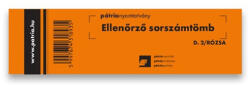 Pátria Nyomtatvány ellenőrző sorszámtömb PÁTRIA D2 100 lapos 146x40 mm rózsaszín (D.2/RÓZSA) - fotoland