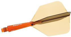 Cuesoul Fluturas si tija darts Cuesoul ROST 77, portocaliu transparent, fluturas Big Wing, tija scurta (CS165539)