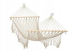  Kerti függőágy brazil boho háló rojtos 200cm ecru 250kg (3957_qlka_gabB)