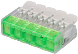 TRACON Clemă de legături fără şurub, transparentă, care se deschide 0, 2-4(2, 5)mm2, 32A, 450VAC 5P (RVOG5)