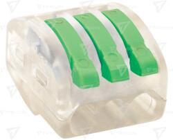 TRACON Clemă de legături fără şurub, transparentă, care se deschide 0, 75-4mm2, 32A, 400VAC 3P (OVOT2,5-3)