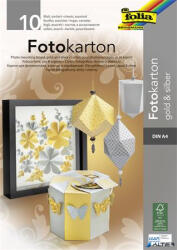 FOLIA Dekorkarton tömb, A4, 300 g, 10 lap, FOLIA, arany-ezüst (611) - alter