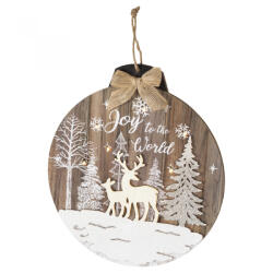  Fa ablakdísz, ajtódísz, 6 db LED, (KLW-32)