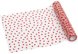  Tüll asztali futó szív mintás, piros, 0, 36 x 9 m (BD3-007)