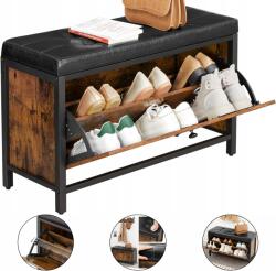 VASAGLE Cipősszekrény Kényelmes Bőr Ülőfelülettel, kihúzható ajtóval, sok hellyel (szafka ławka na buty)