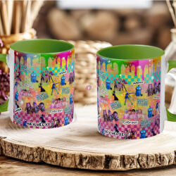 Deconline Crafts Egyedi neves KPOP "Démonadászok" RAINBOW bögre személyre szabható zöld (DO59431-GREEN-MUG)