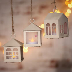 Koopman LED-es házikó akasztóval, fehér (XX8310520)