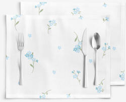 Goldea suporturi farfurii 100% bumbac - flori de nu-mă-uita - 2 buc 30 x 40 cm Fata de masa