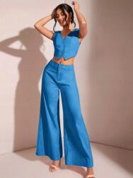 Shein Kék Mellény Nadrág Szett (s) (608805)