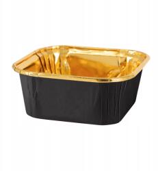 PartyPal Kekszforma készlet 10 db Arany-fekete négyzet alakú 6, 5 cm (132678)