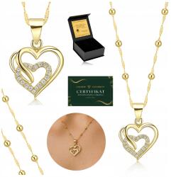  Arany Nyaklánc Szív Kislány Minta 925/585 Ezüst Aranyozott Gravírozás (Serce pozłacany stal komunia chrzest pamiatka)