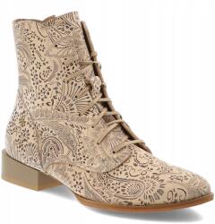 Maciejka Bézs Mintás Bokacsizmák Maciejka Stílusos Női Cipők (06391-04/00-1)