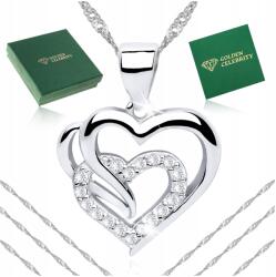 Golden Celebrity Ezüst Nyaklánc Szív Lánc Medál Ezüst Pr. 925 Ajándék Neki (Na walentynki dla dziewczyny kobiety żony)