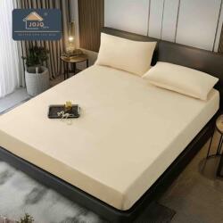 Jojo Home Husa de Pat din Catifea cu Elastic si 2 Fete de Perna 50x70cm, 180x200cm, Crem Inchis-D136 (D136)