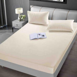 Jojo Home Husa de Pat din Catifea cu Elastic si 2 Fete de Perna 50x70cm, 180x200cm, Crem-D142 (D142)