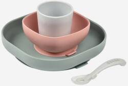 Beaba Set De Masa Beaba Din Silicon 4 Piese +4 Luni Eucalyptus Set pentru masa bebelusi