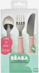 Beaba Set Tacamuri Otel Inoxidabil Beaba Old Pink Set pentru masa bebelusi