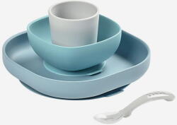 Beaba Set De Masa Beaba Din Silicon 4 Piese +4 Luni Jungle Set pentru masa bebelusi