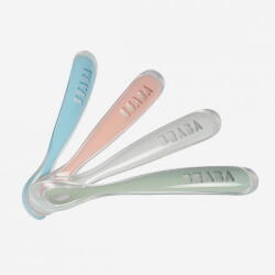 Beaba Set 4 Lingurite Ergonomice Silicon Beaba +4 Luni Eucalyptus Set pentru masa bebelusi
