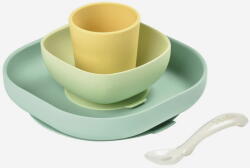 Beaba Set De Masa Beaba Din Silicon 4 Piese +4 Luni Yellow Set pentru masa bebelusi