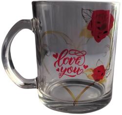  I Love You-üveg bögre (LVY01)