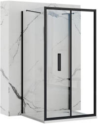Rea Cabina de dus de perete Rapid Fold 80x90 cm negru (KPL-09911)