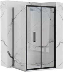 Rea Cabina dus De colt Rapid Fold 80x90 cm negru (KPL-09899)