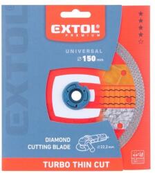 Extol gyémántvágó, ipari korong, TURBO Thin Cut, extra vékony vágás: 1, 6 mm vastagság; 150×22, 2mm, száraz és vizes vágásra (8803043)